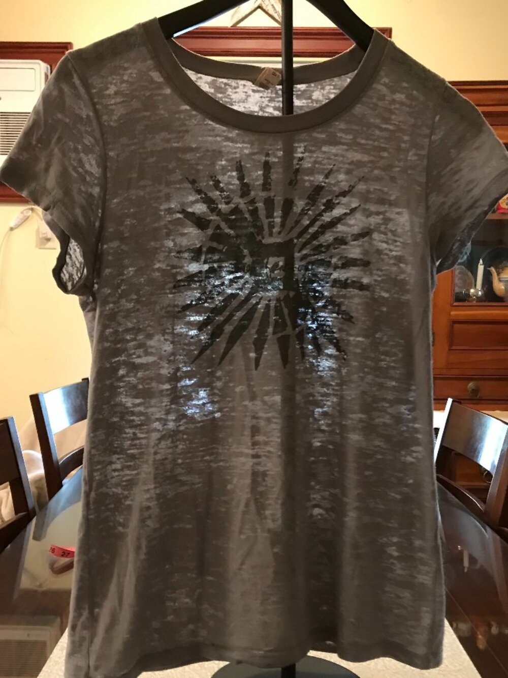 U2 Songs of Innocence Disc Art Gray Burnout Concert Tee womens XL runs small